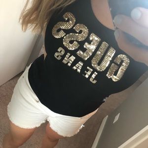 Black and gold guess short sleeve